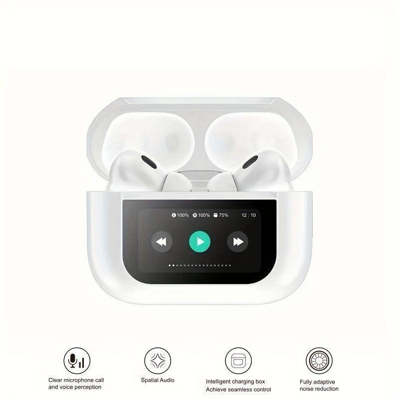 🎧 Smart Touch Screen Bluetooth Earbuds with ANC Noise Cancellation & LED Display