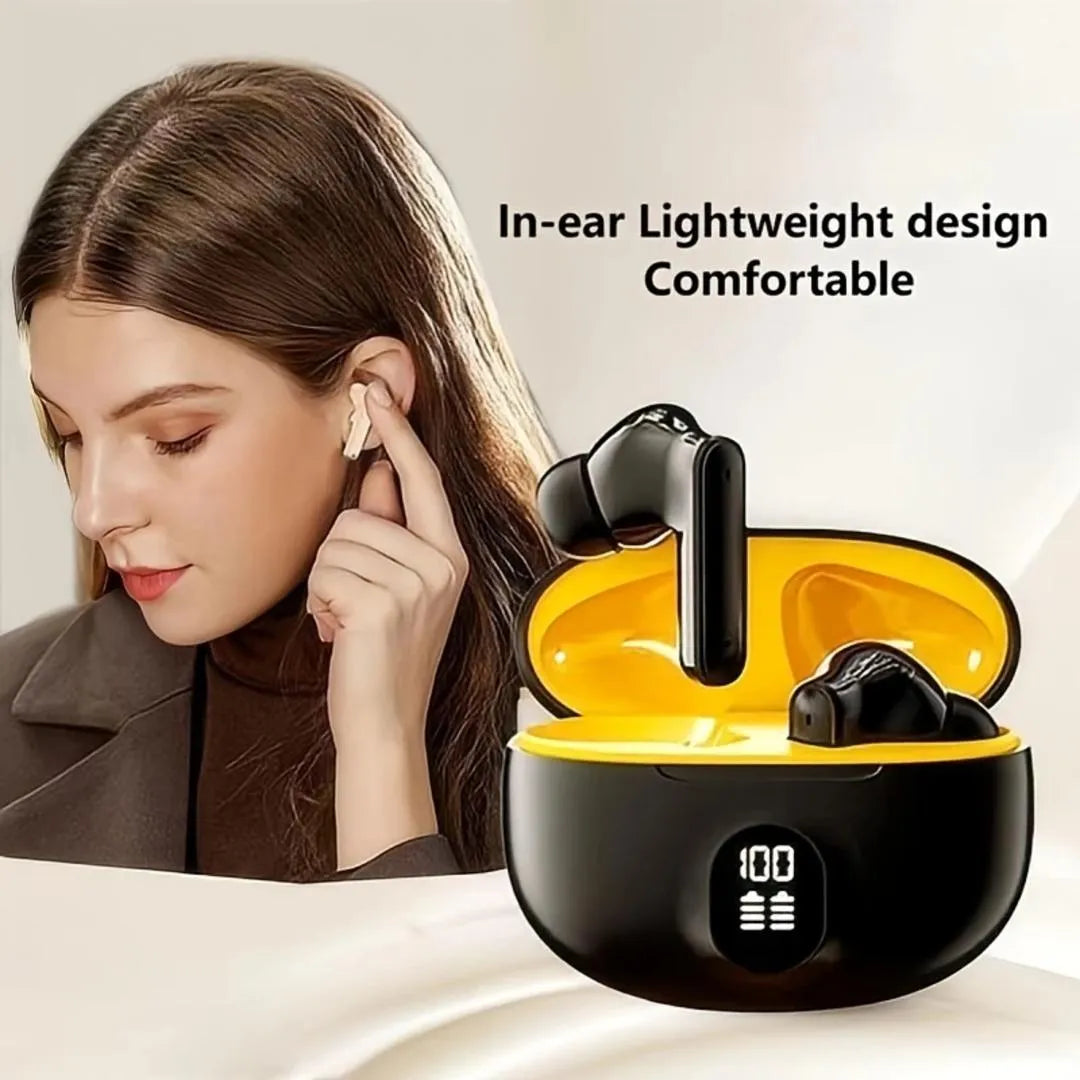 Wireless Bluetooth Earbuds with LED Display & Charging Case – In-Ear Noise Isolating Earphones