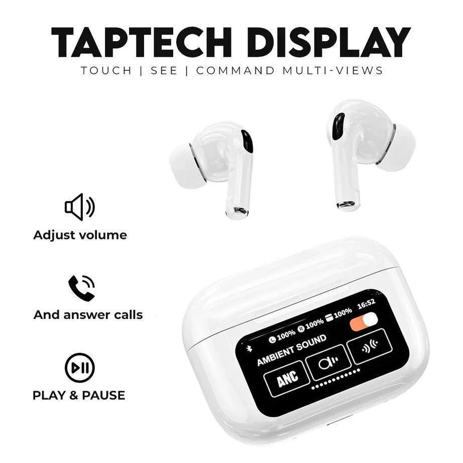 🎧 Smart Touch Screen Bluetooth Earbuds with ANC Noise Cancellation & LED Display