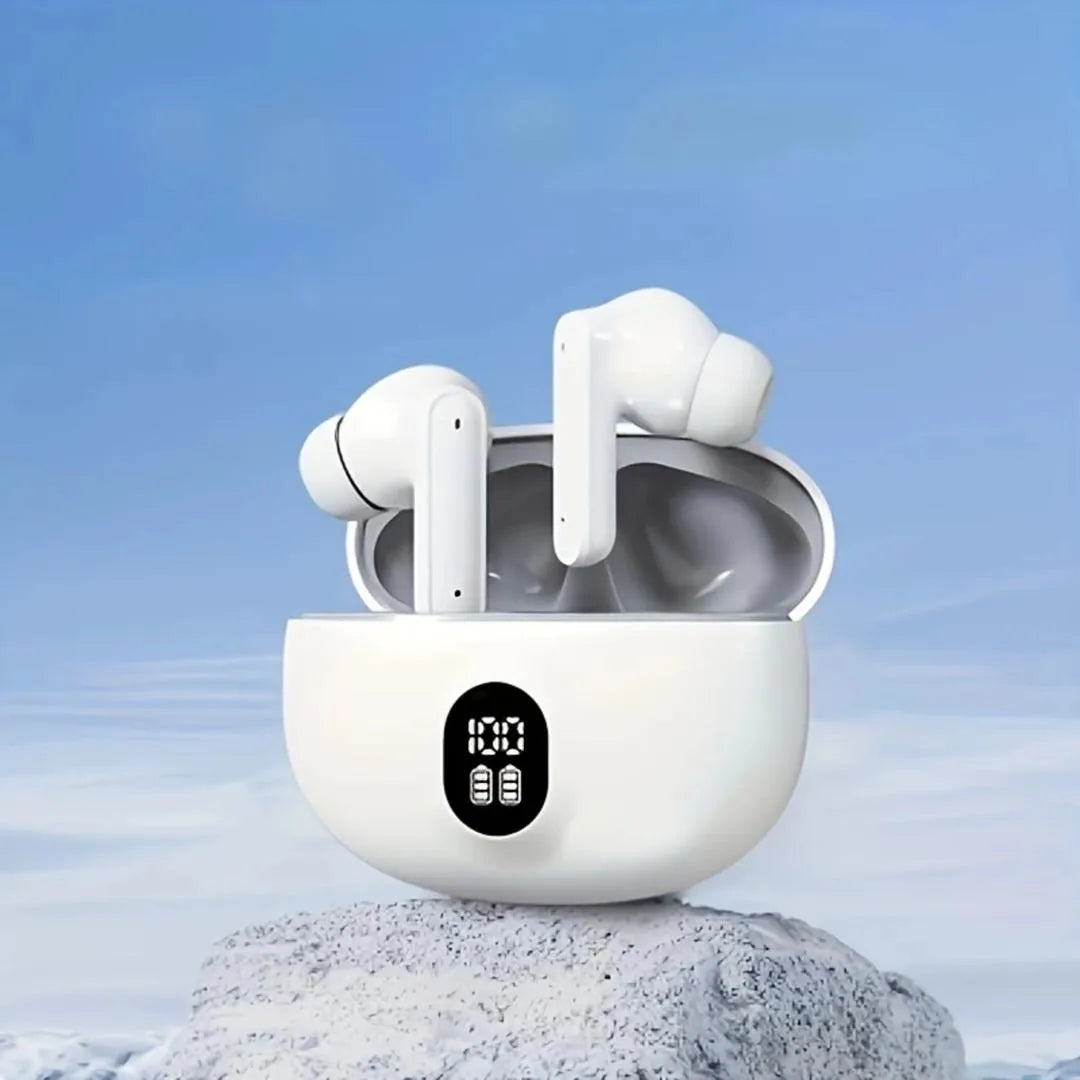 Wireless Bluetooth Earbuds with LED Display & Charging Case – In-Ear Noise Isolating Earphones