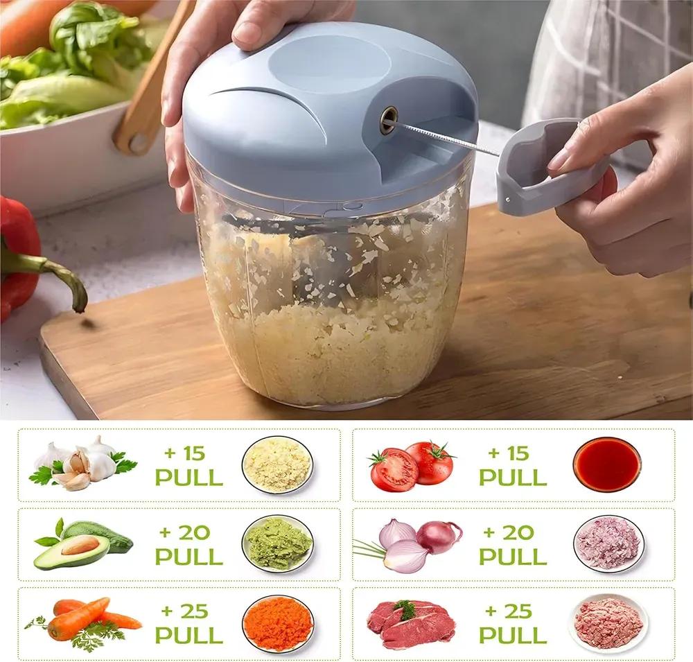 4-in-1 Manual Food Chopper & Vegetable Cutter