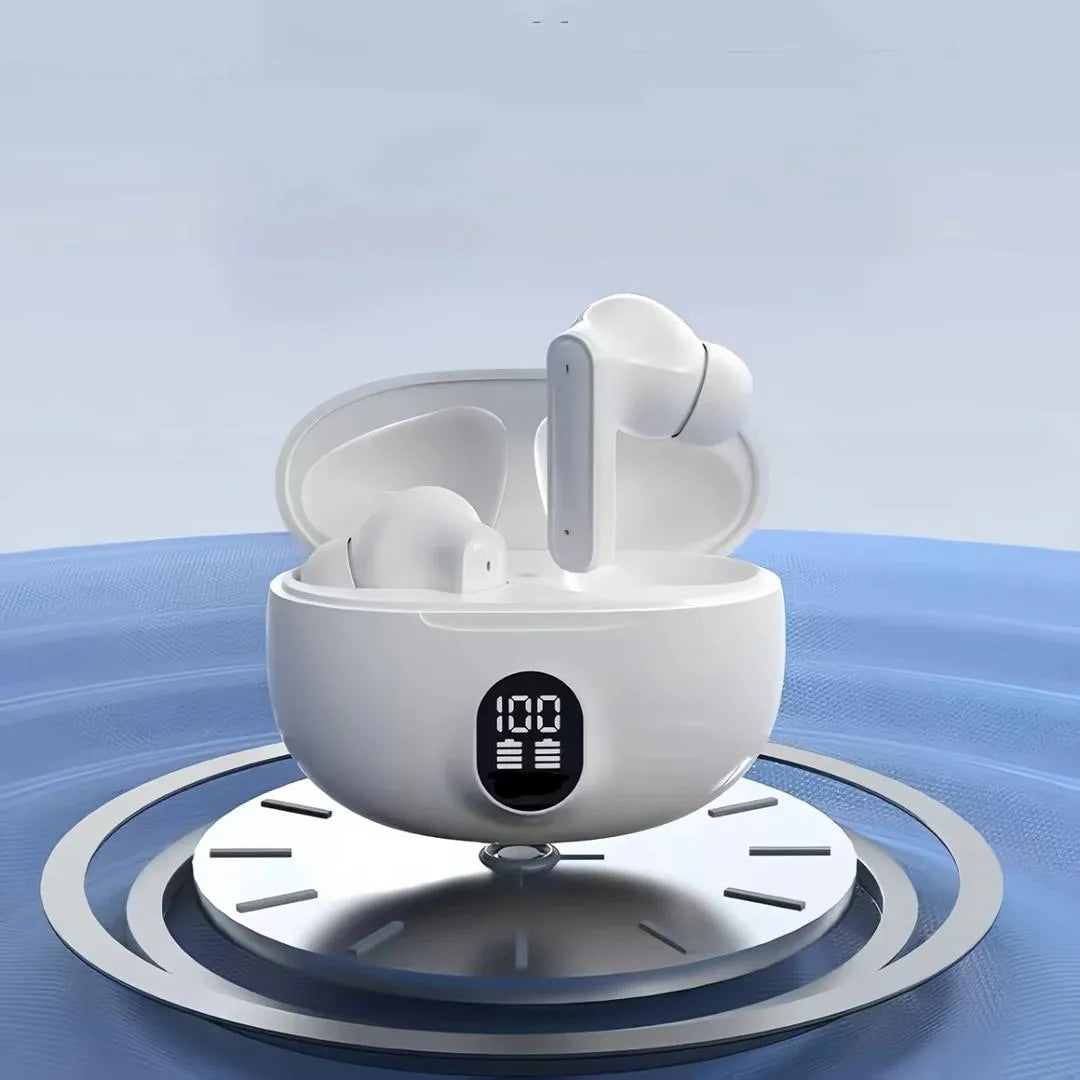 Wireless Bluetooth Earbuds with LED Display & Charging Case – In-Ear Noise Isolating Earphones